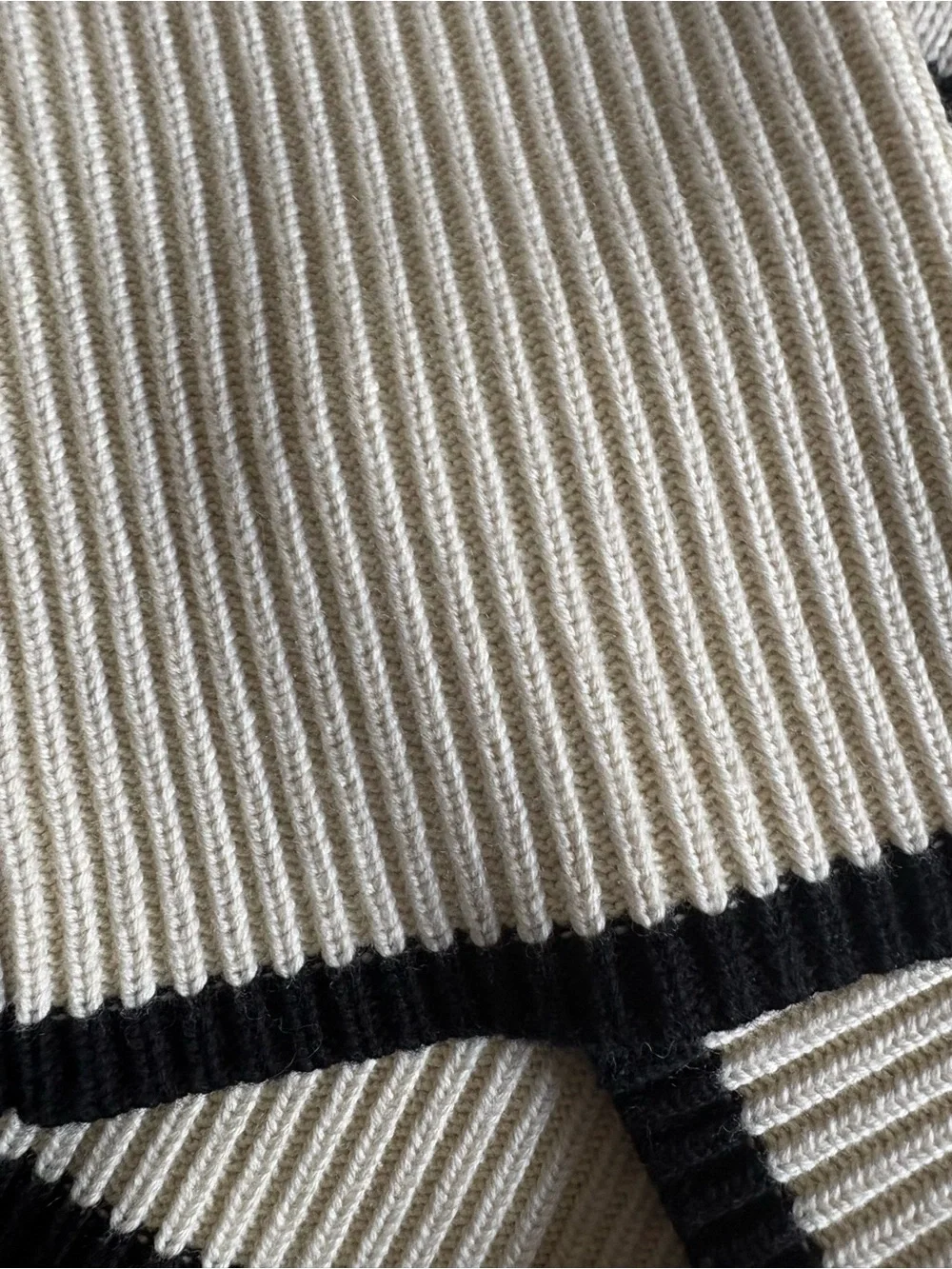 Toteme Turtleneck Striped Boxy Sweater - Cream/Black